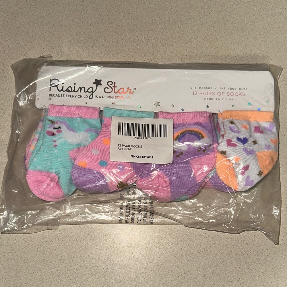 Rising Star Baby Socks Set - Teal, Purple, Orange